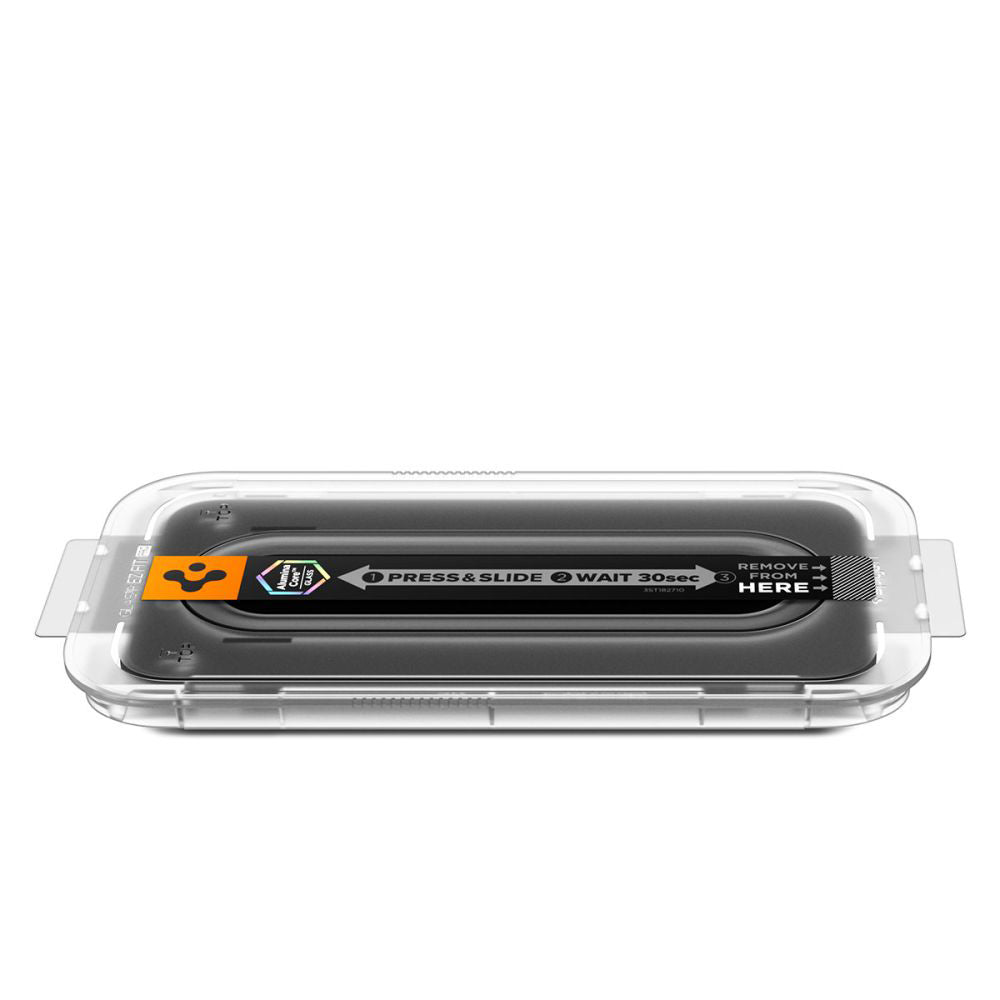 Ochranná fólia na displej Privacy Spigen GlastR EZ FIT Pro pre Apple iPhone 17 Pro / 17 / 16 Pro, Kalené sklo, Full Glue AGL10098