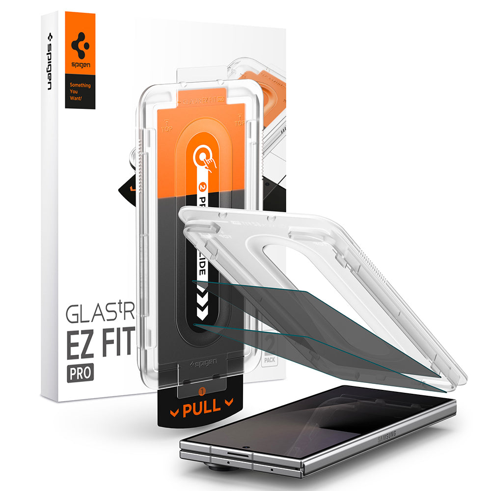 Ochranná fólia na vonkajší displej Privacy Spigen GlastR EZ FIT Pro pre Samsung Galaxy Z Fold8 Ultra F976, tvrdené sklo, plné lepidlo, sada 2 kusy