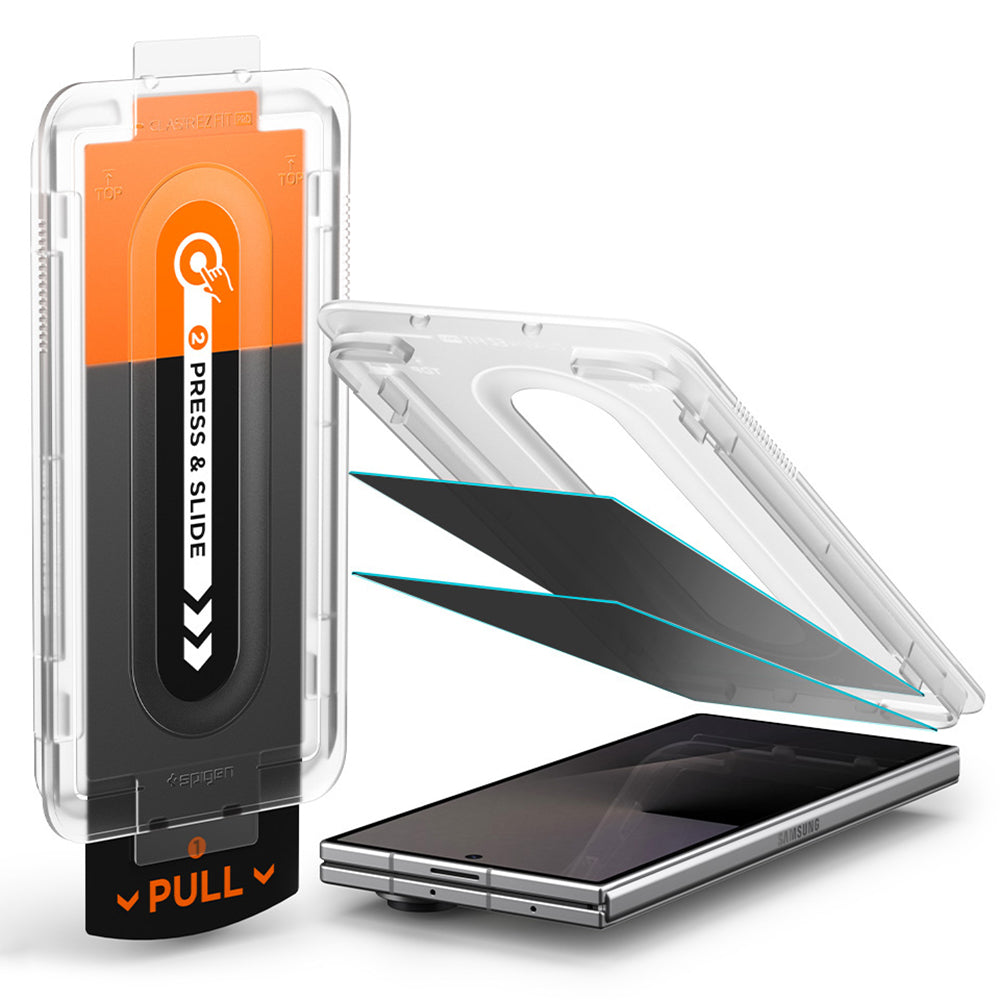 Ochranná fólia na vonkajší displej Privacy Spigen GlastR EZ FIT Pro pre Samsung Galaxy Z Fold8 Ultra F976, tvrdené sklo, plné lepidlo, sada 2 kusy