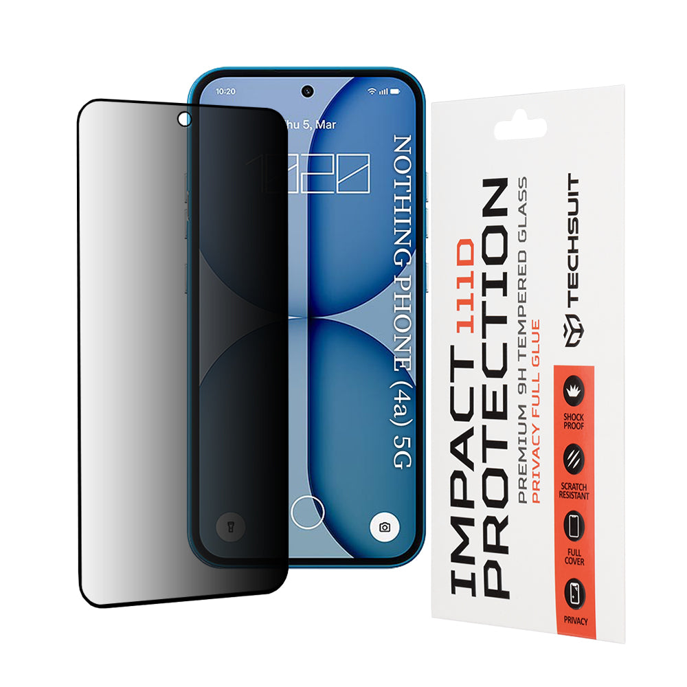 Ochranná fólia na displej Privacy Techsuit pre Nothing Phone (4a), Kalené sklo, Full Glue, 111D