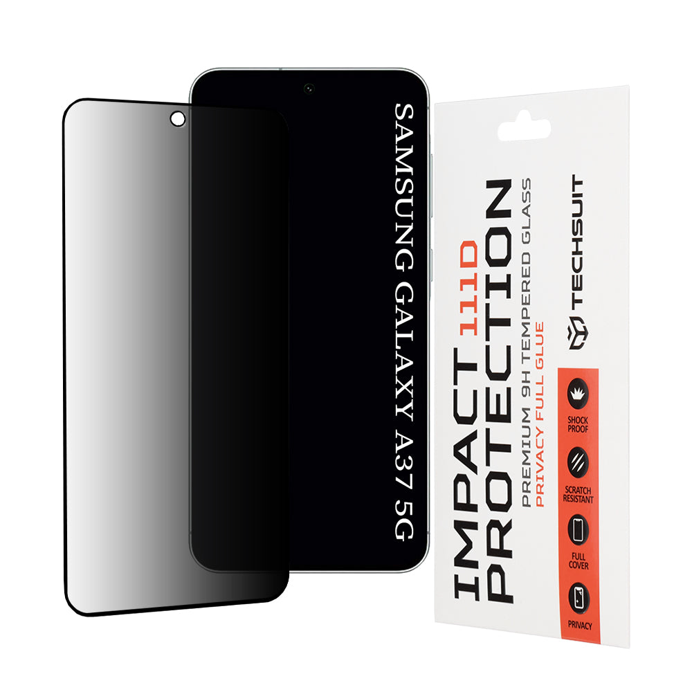 Ochranná fólia Privacy Techsuit pre Samsung Galaxy A37 5G, Tvrdené sklo, Full Glue, 111D