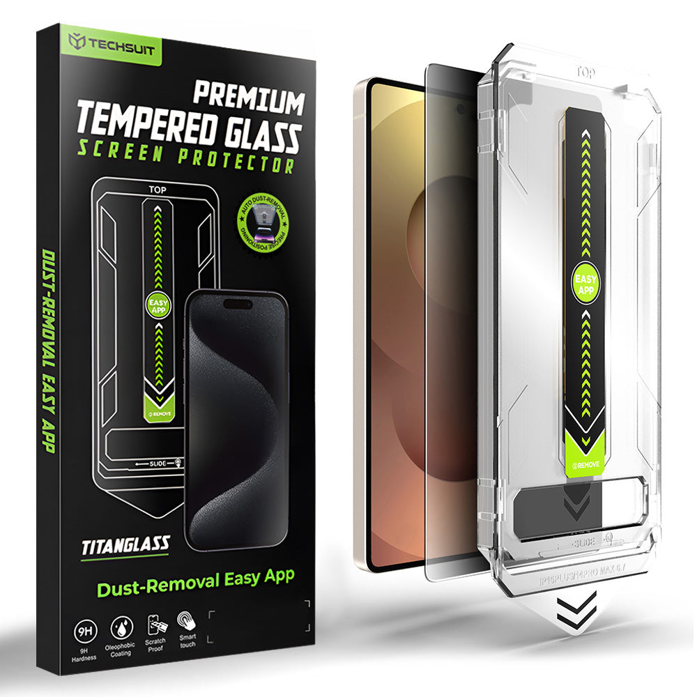 Ochranná fólia na displej Privacy Techsuit TitanGlass CrystalHD pre Samsung Galaxy S26 Ultra S948, Kalené sklo, Full Glue