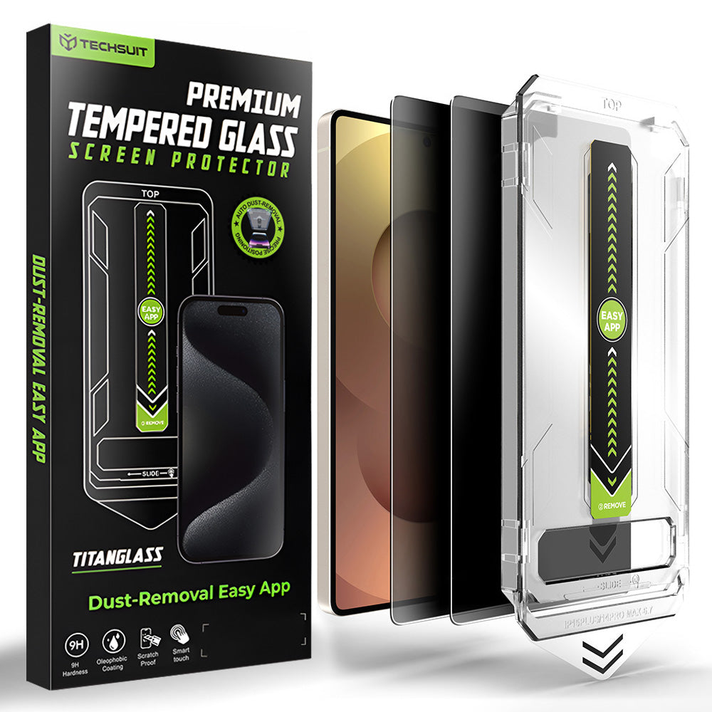 Ochranná fólia na displej Privacy Techsuit TitanGlass CrystalHD pre Samsung Galaxy S26 Ultra S948, Kalené sklo, Full Glue, Sada 2 kusy.