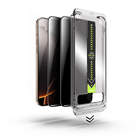 Ochranná fólia na displej Privacy Techsuit TitanGlass pre Apple iPhone 17 / 16 Pro, Kalené sklo, Full Glue, Sada 2 kusy