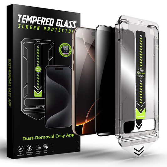Privacy Techsuit TitanGlass Screen Protector for Apple iPhone 17 Pro Max, Tempered Glass, Full Glue