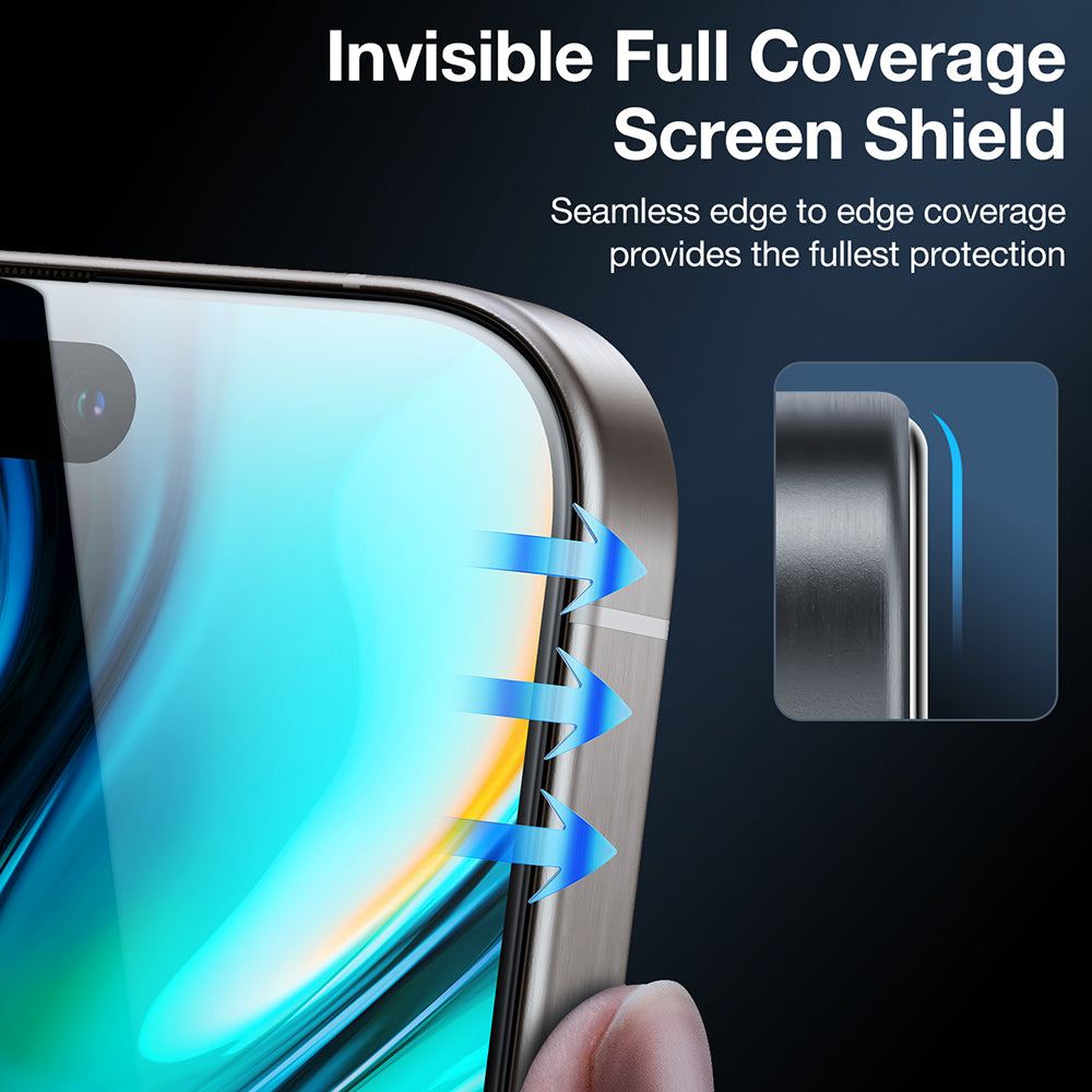 Ochranná fólia na displej Privacy Torras GlassGo Install Master pre Apple iPhone 16, Kalené sklo, Full Glue
