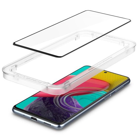 Ochranná fólia na displej Spigen GlastR Align Master pre Samsung Galaxy M53 M536, Tvrdené sklo, Full Glue, Čierna