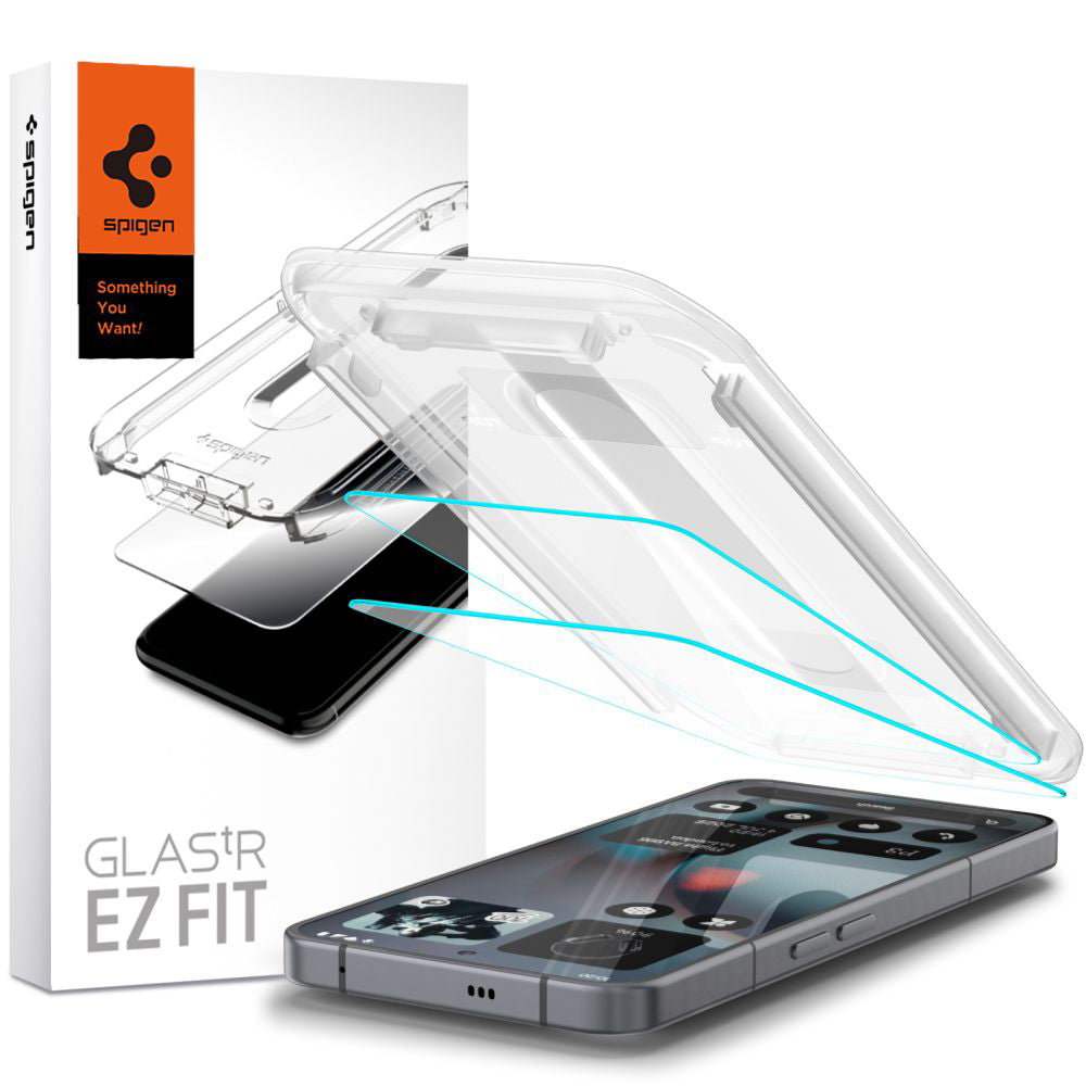 Ochranná fólia na displej Spigen GlastR EZ FIT pre Nothing Phone (3), Tvrdené sklo, Full Glue, Sada 2 kusy AGL10165