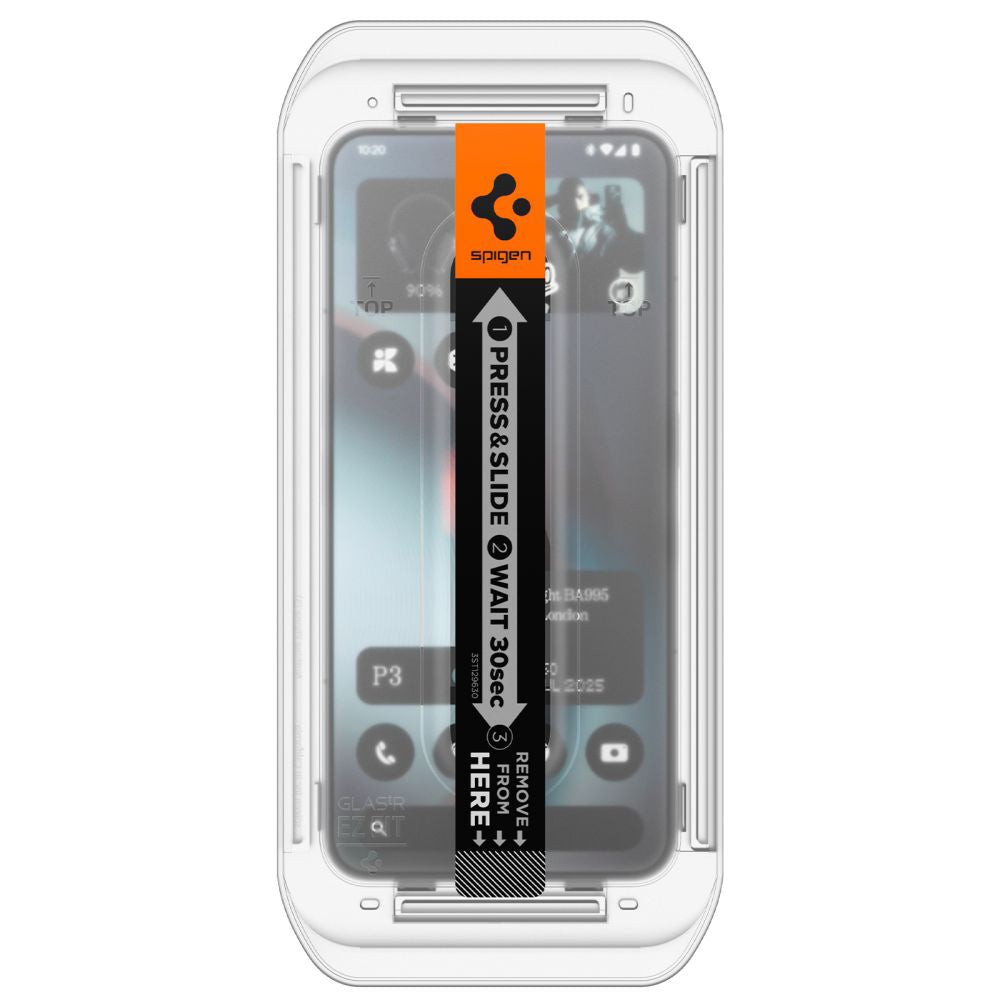 Ochranná fólia na displej Spigen GlastR EZ FIT pre Nothing Phone (3), Tvrdené sklo, Full Glue, Sada 2 kusy AGL10165