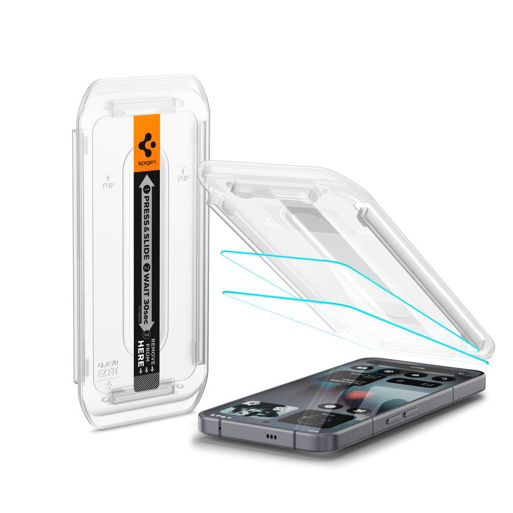 Ochranná fólia na displej Spigen GlastR EZ FIT pre Nothing Phone (3), Tvrdené sklo, Full Glue, Sada 2 kusy AGL10165