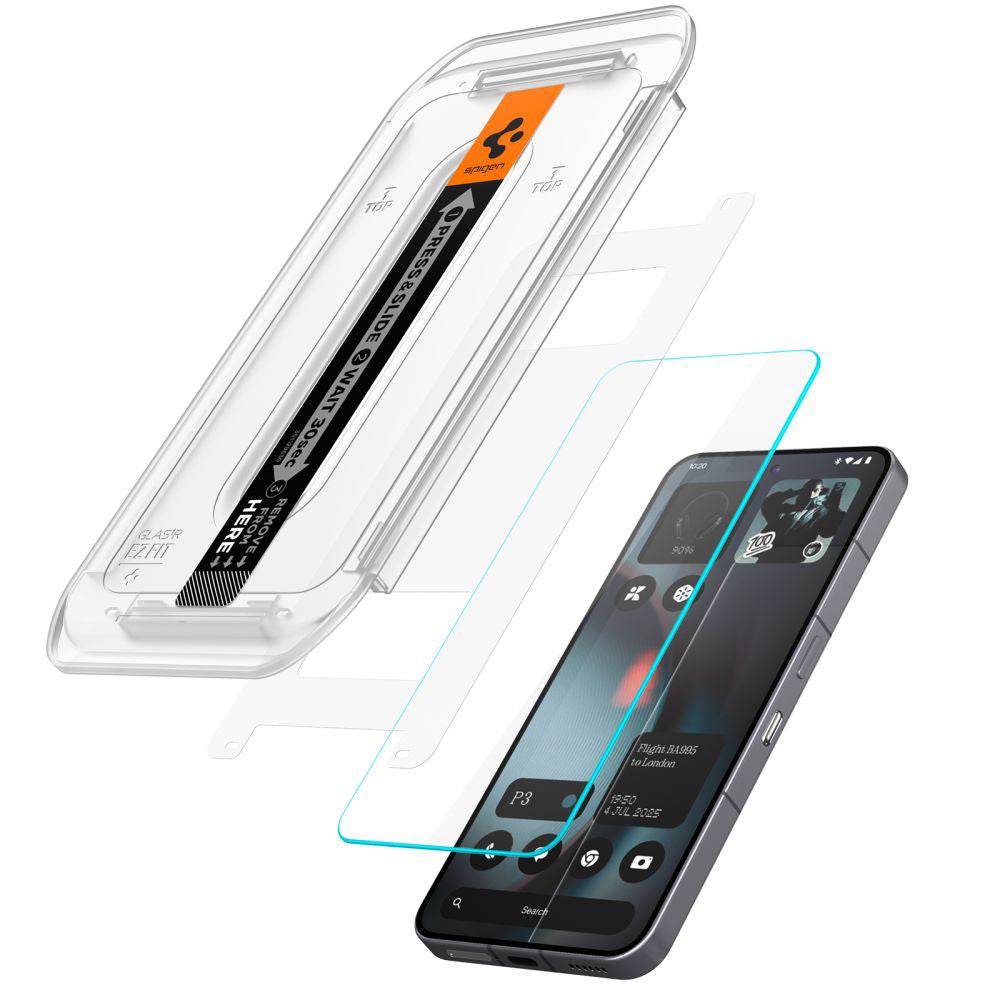 Ochranná fólia na displej Spigen GlastR EZ FIT pre Nothing Phone (3), Tvrdené sklo, Full Glue, Sada 2 kusy AGL10165