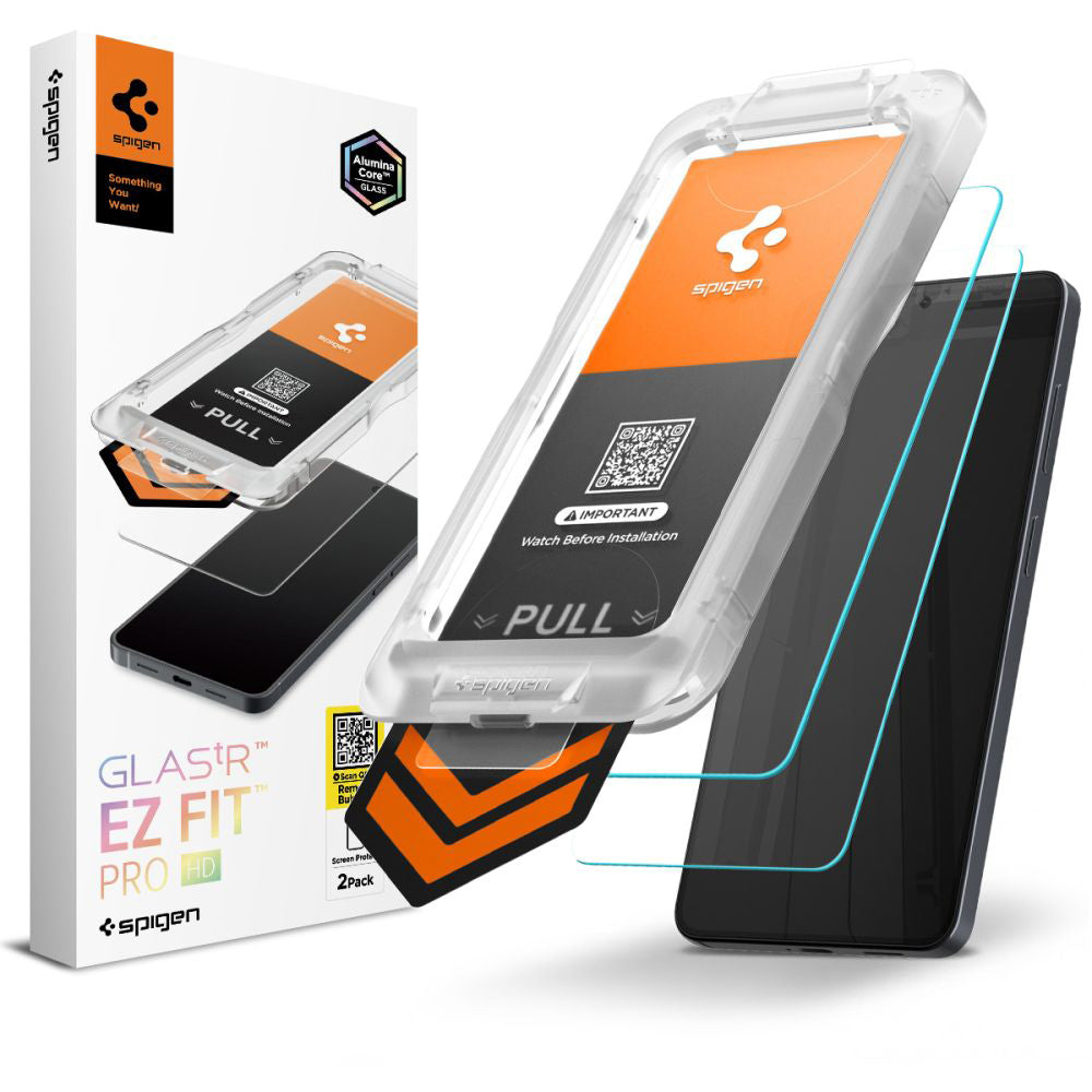 Ochranná fólia na displej Spigen GlastR EZ FIT Pro HD pre Samsung Galaxy S26 Plus S947, Tvrdené sklo, Full Glue, Sada 2 kusy AGL11084