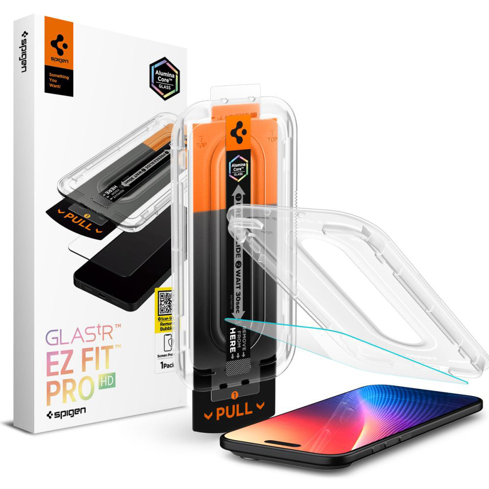 Ochranná fólia na displej Spigen GlastR EZ FIT Pro pre Apple iPhone 17 Air, Tvrdené sklo, Full Glue AGL09870