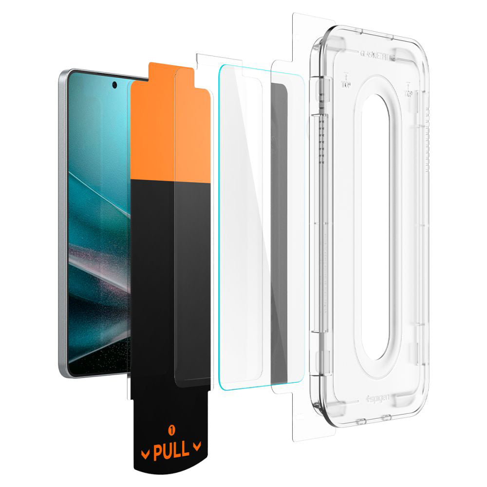 Ochranná fólia na displej Spigen GlastR EZ FIT Pro pre Samsung Galaxy S25 Edge S937, Kalené sklo, Full Glue