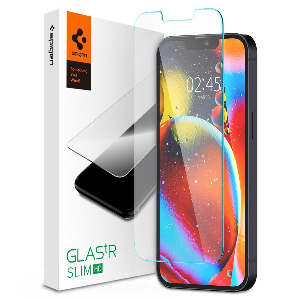 Ochranná fólia na displej Spigen GlastR Slim pre Apple iPhone 14 Plus / 13 Pro Max, Tvrdené sklo, Full Glue AGL03382