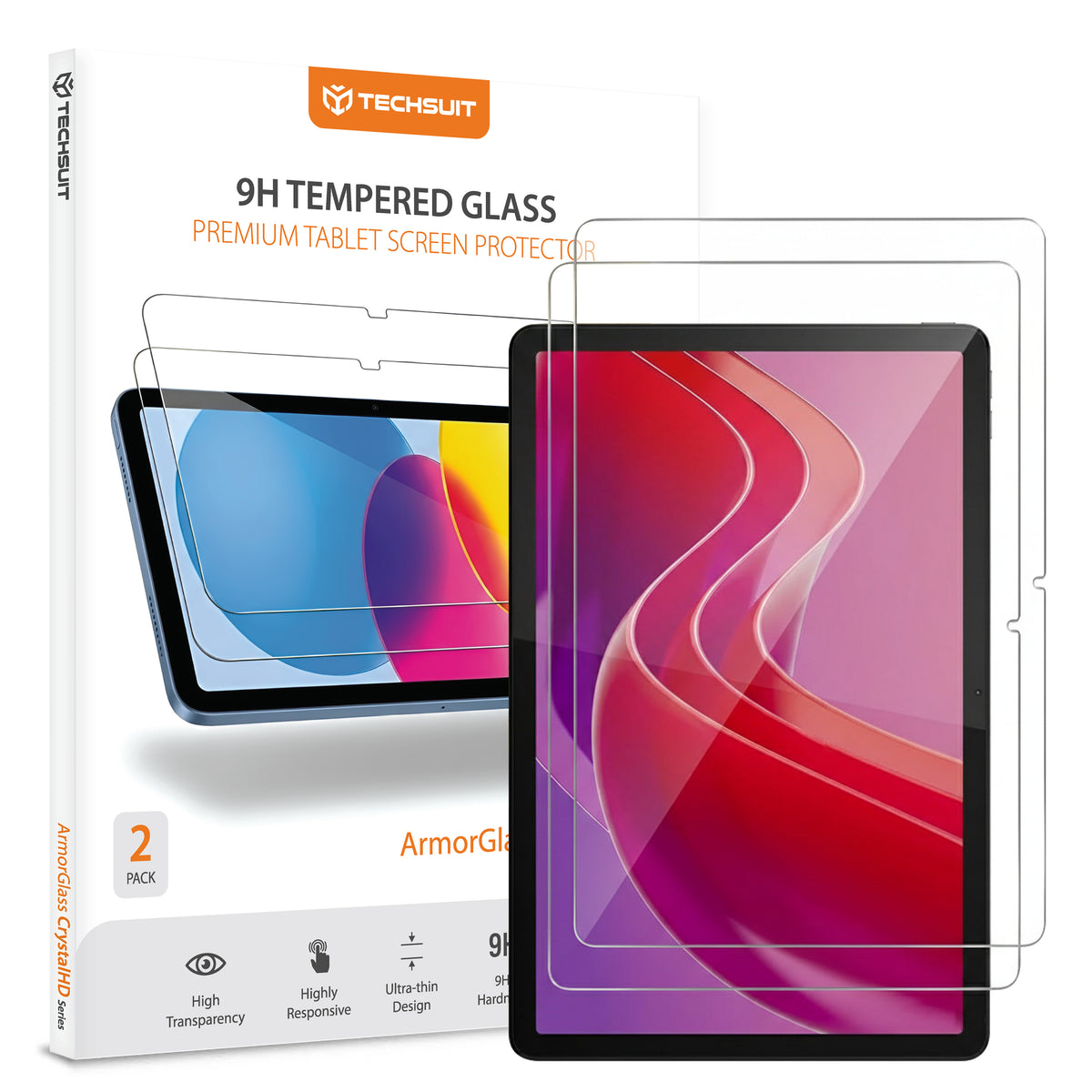 Ochranná fólia na displej Techsuit ArmorGlass CrystalHD pre Lenovo Tab M11, Kalené sklo, Full Glue, Sada 2 kusy.