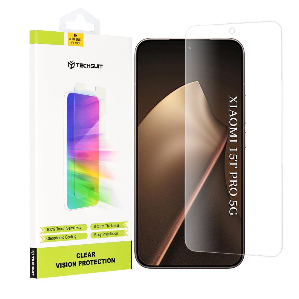 Ochranná fólia na displej Techsuit Clear Vision pre Xiaomi 15T Pro, Tvrdené sklo, Full Glue