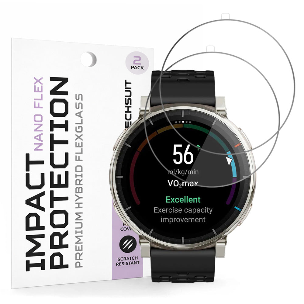 Ochranná fólia Techsuit Nano Flex na displej pre Amazfit Active 3 Premium, Plastová, Sada 2 kusy, Čierna