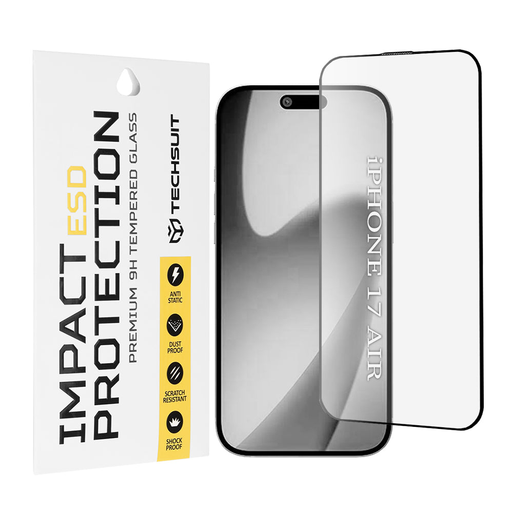 Ochranná fólia Techsuit na displej pre Apple iPhone 17 Air, Kalené sklo, Full Glue, Čierna