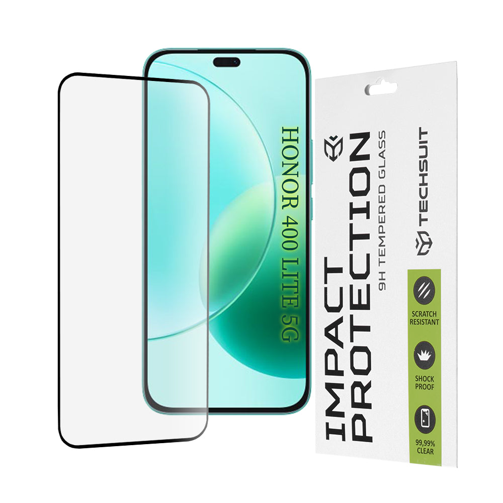 Ochranná fólia na displej Techsuit pre Honor 400 Lite / X8c / X8b, tvrdené sklo, Full Glue, 111D, čierna