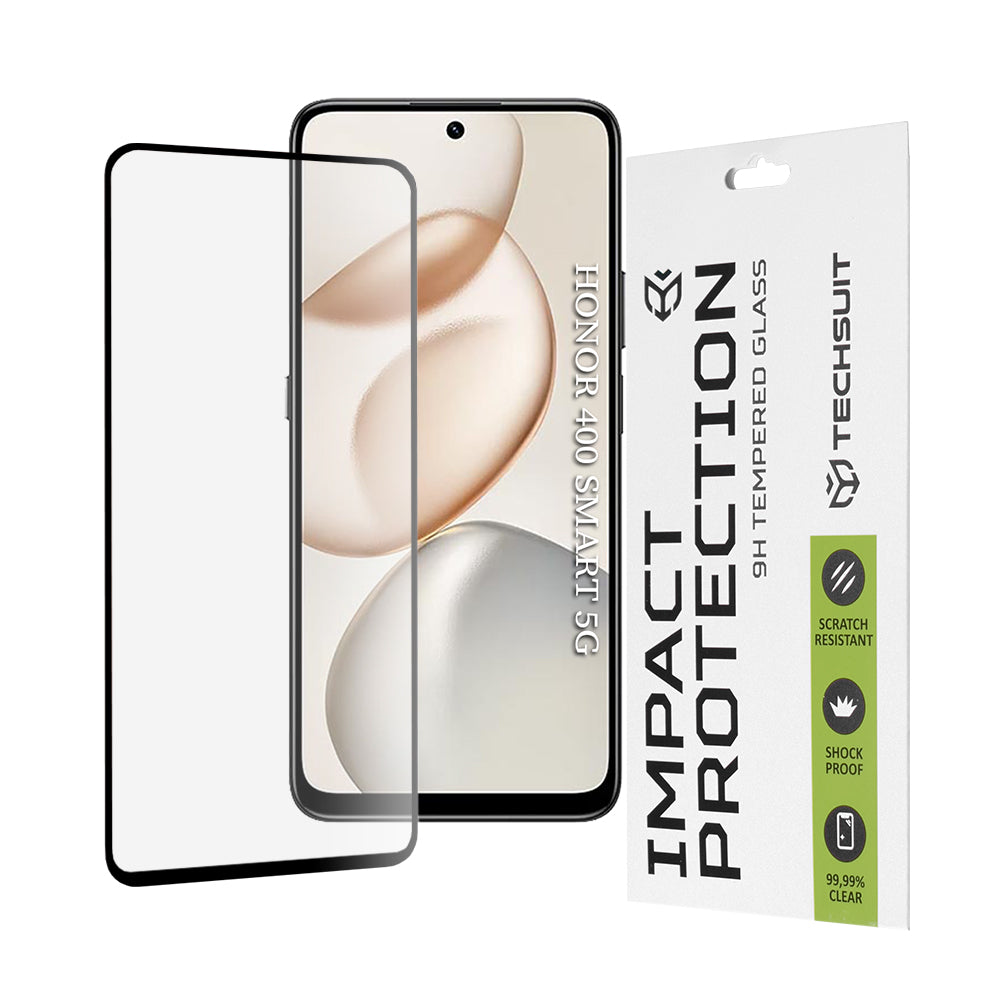 Ochranná fólia na displej Techsuit pre Honor 400 Smart 4G / X7d 4G / 400 Smart 5G / X7c / 200 Smart, Kalené sklo, Full Glue, 111D, Čierna
