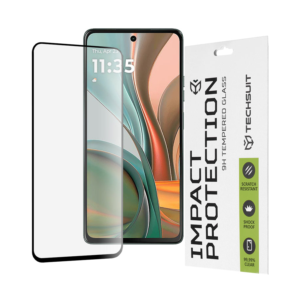 Ochranná fólia na displej Techsuit pre Motorola Moto G75, tvrdené sklo, Full Glue, 111D, čierna
