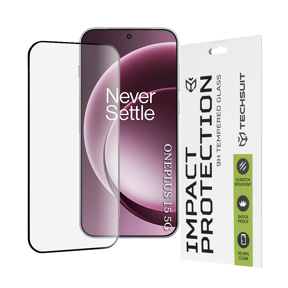 Ochranná fólia Techsuit na displej pre OnePlus 15, Kalené sklo, Full Glue, 111D, Čierna