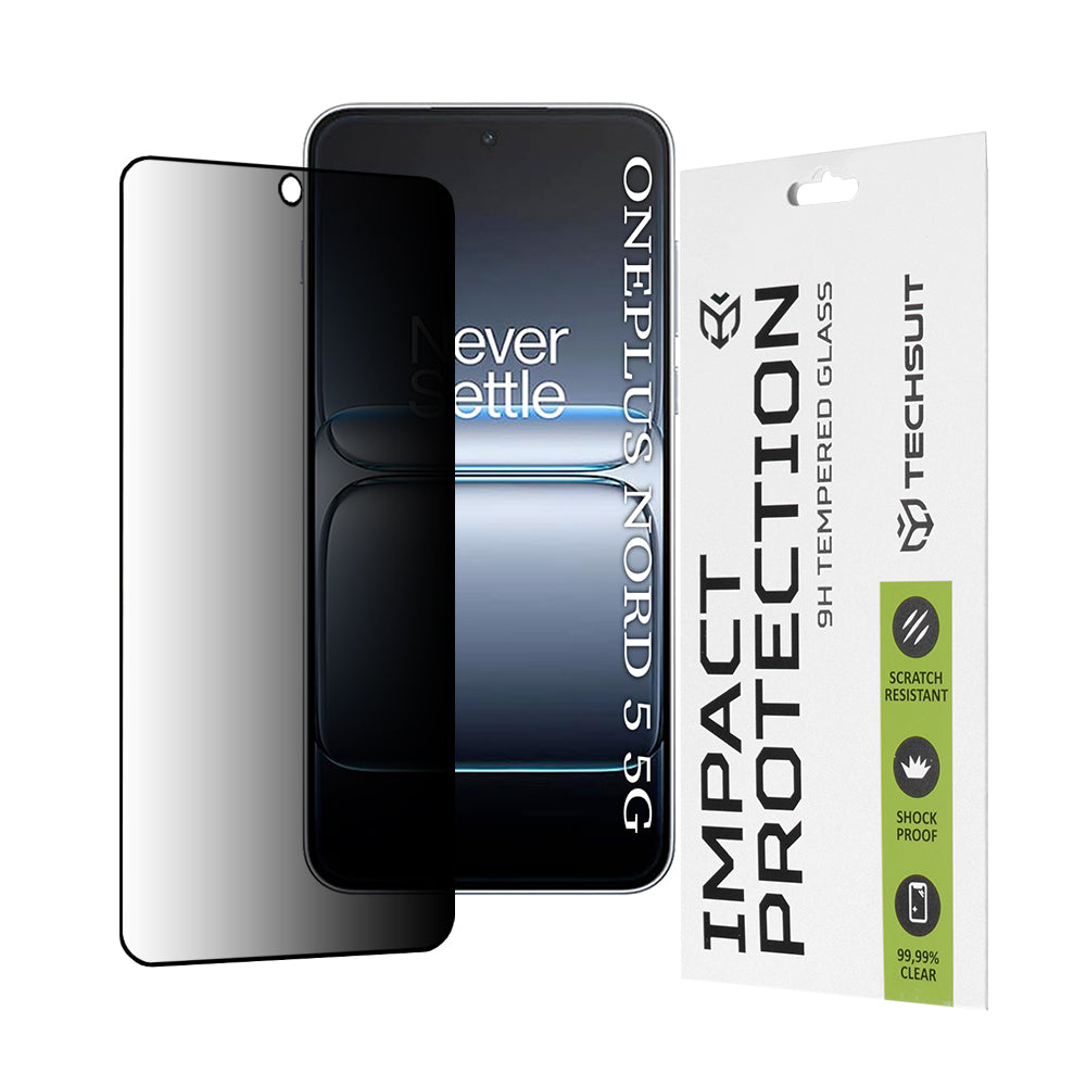 Ochranná fólia na displej Privacy Techsuit pre OnePlus Nord 5, Kalené sklo, Full Glue, 111D