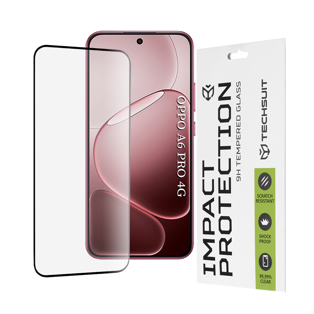 Ochranná fólia na displej Techsuit pre Oppo A6 Pro 5G / A6 Pro 4G, Tvrdené sklo, Full Glue, 111D, Čierna
