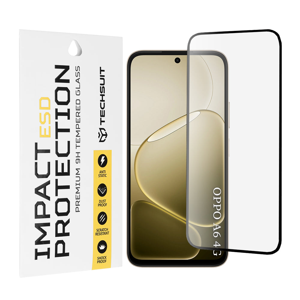 Ochranná fólia na displej Techsuit pre Oppo A6x 4G / A6x / A6 4G, Tvrdené sklo, Full Glue, Čierna