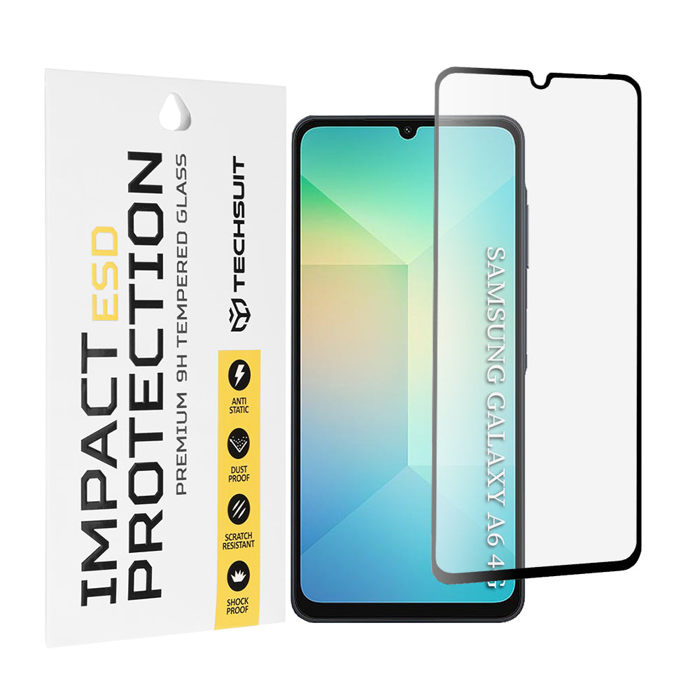 Ochranná fólia na obrazovku Techsuit pre Samsung Galaxy A06 A065, tvrdené sklo, plné lepidlo, čierna