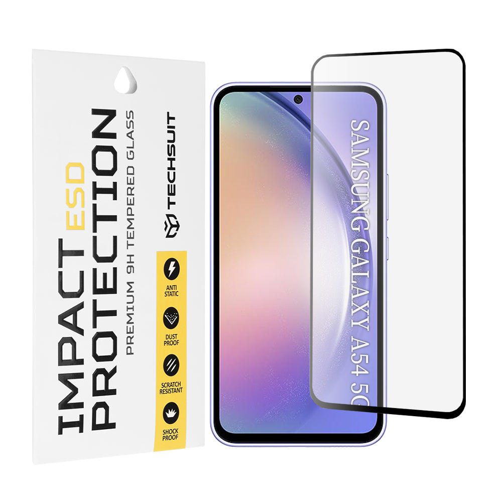 Ochranná fólia na obrazovku Techsuit pre Samsung Galaxy A54 A546, tvrdené sklo, plné lepidlo, čierna