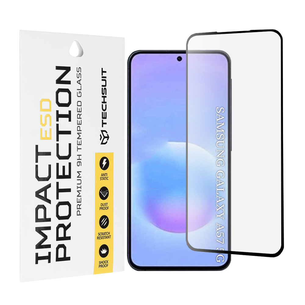 Ochranná fólia na displej Techsuit pre Samsung Galaxy A57 5G, Tvrdené sklo, Full Glue, Čierna