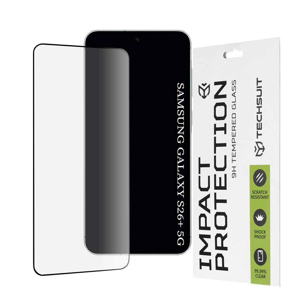 Ochranná fólia Techsuit na displej pre Samsung Galaxy S26 Plus S947, Kalené sklo, Full Glue, 111D, Čierna