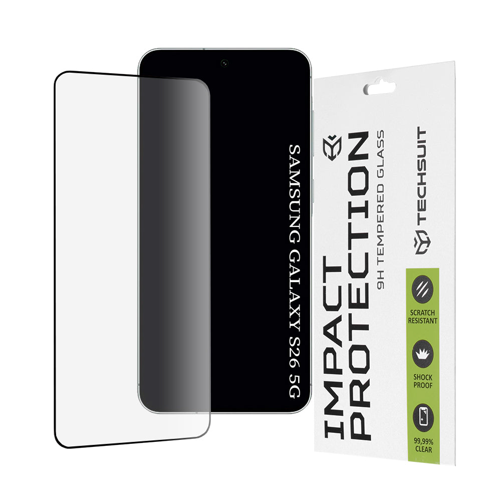 Ochranná fólia Techsuit na displej pre Samsung Galaxy S26 S942, Kalené sklo, Full Glue, 111D, Čierna