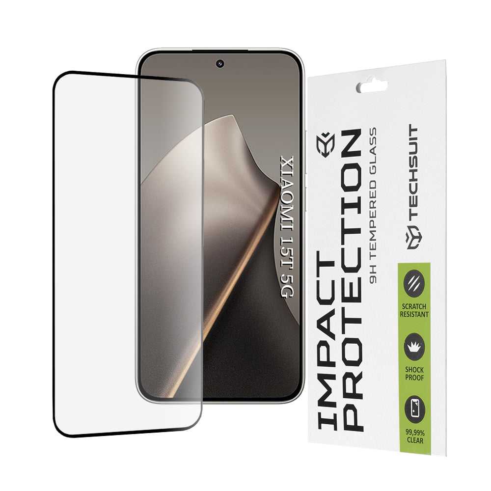 Ochranná fólia Techsuit na displej pre Xiaomi 15T, Kalené sklo, Full Glue, 111D, Čierna