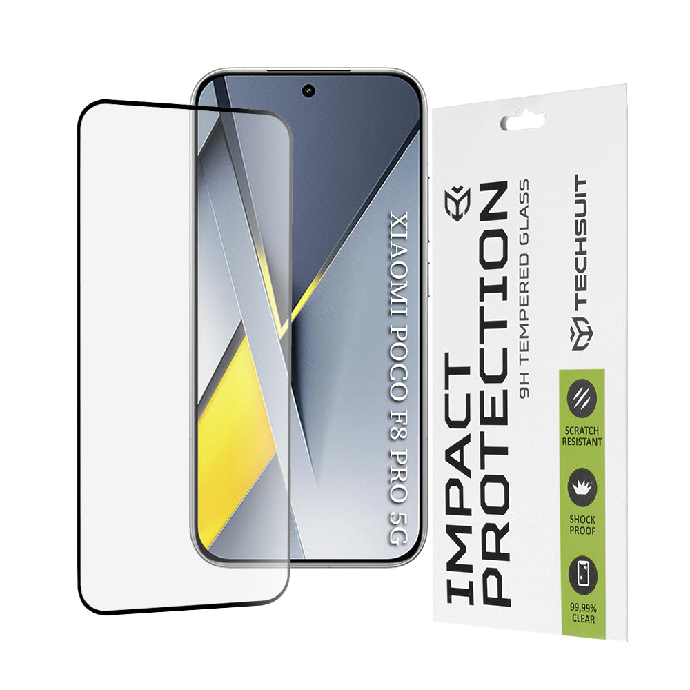 Ochranná fólia Techsuit na displej pre Xiaomi Poco F8 Pro, Kalené sklo, Full Glue, 111D, Čierna