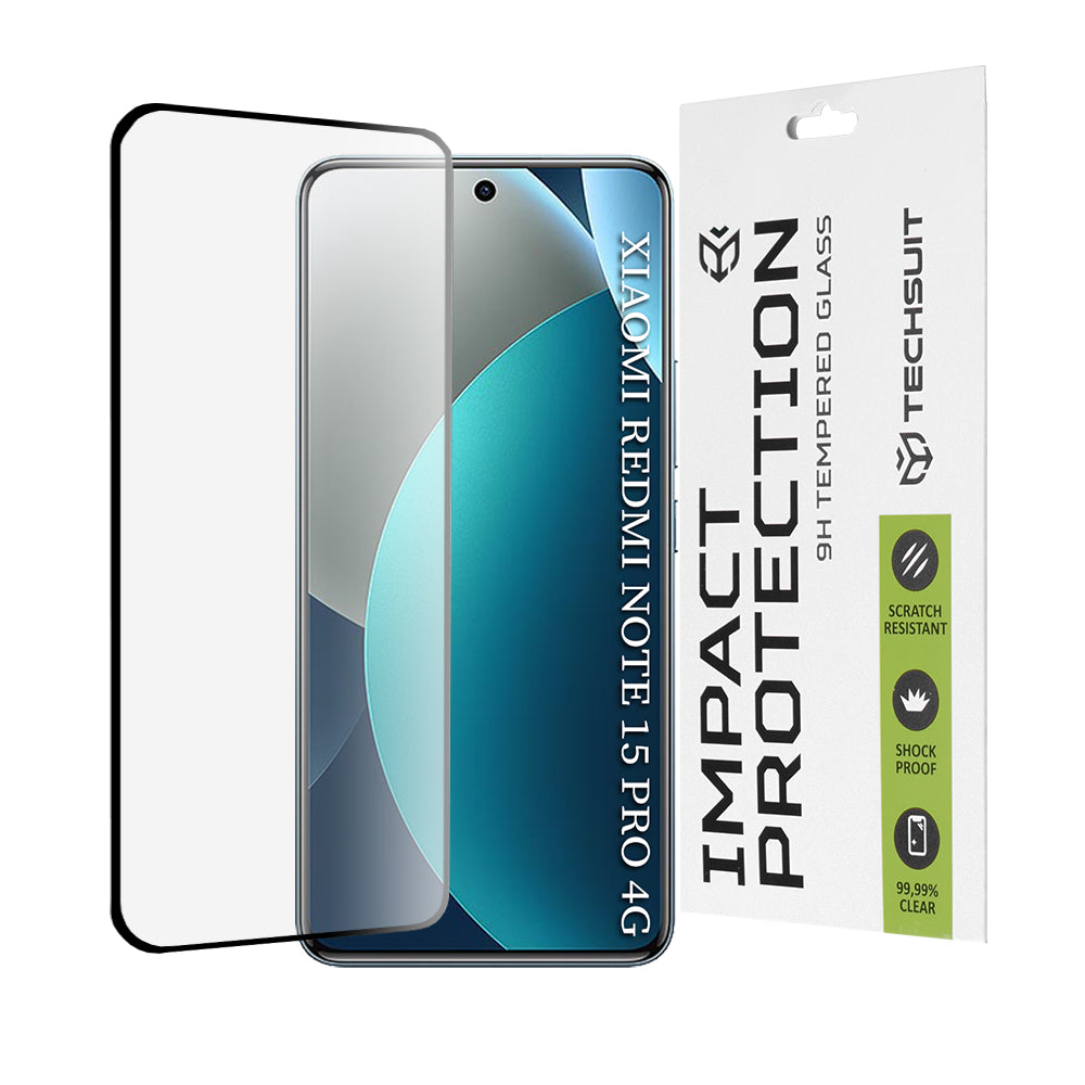 Ochranná fólia Techsuit na displej pre Xiaomi Redmi Note 15 Pro 4G, Tvrdené sklo, Full Glue, 111D, Čierna