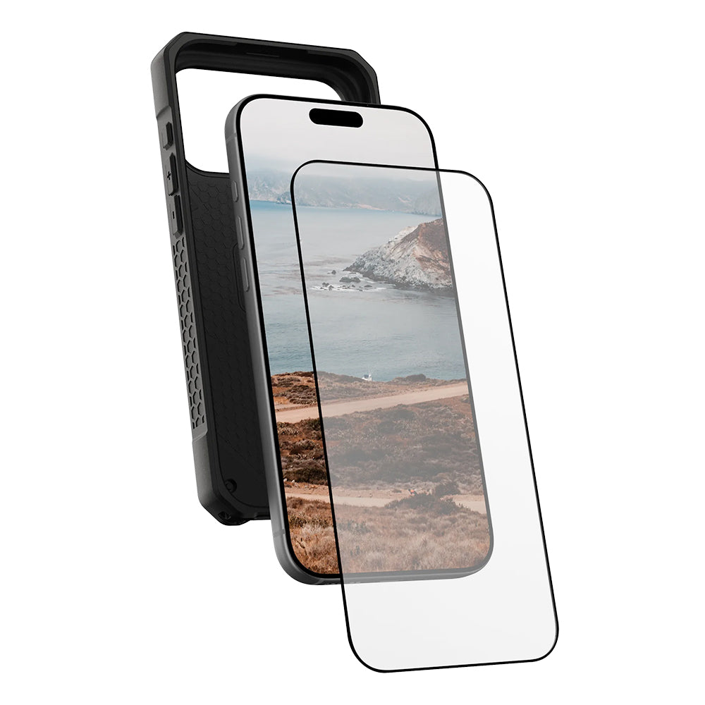 Ochranná fólia na displej Urban Armor Gear Shield pre Apple iPhone 17 Pro Max, Kalené sklo, Full Glue, Čierna