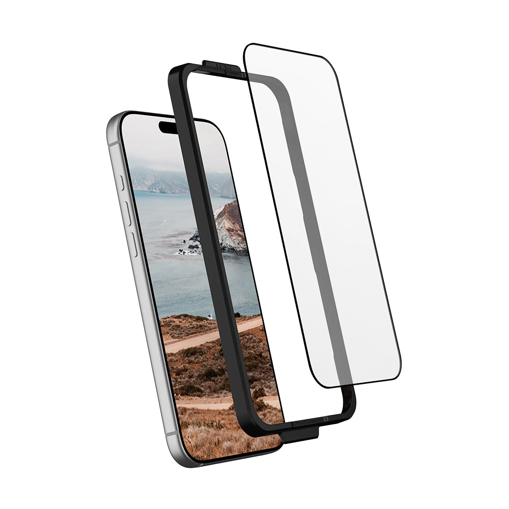 Ochranná fólia na displej Urban Armor Gear Shield pre Apple iPhone 17 Pro, Kalené sklo, Full Glue, Čierna