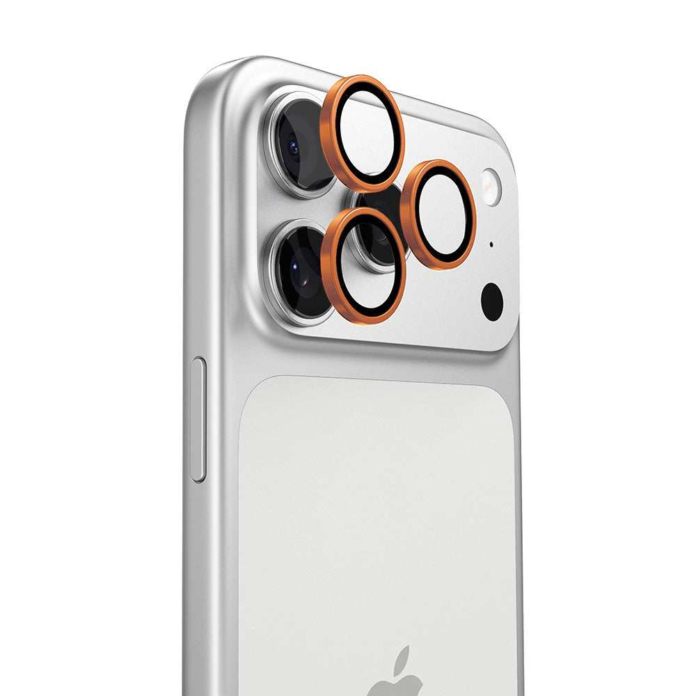 Ochranná fólia na zadnú kameru Torras Lensguard pre Apple iPhone 17 Pro Max / 17 Pro, tvrdené sklo, oranžová