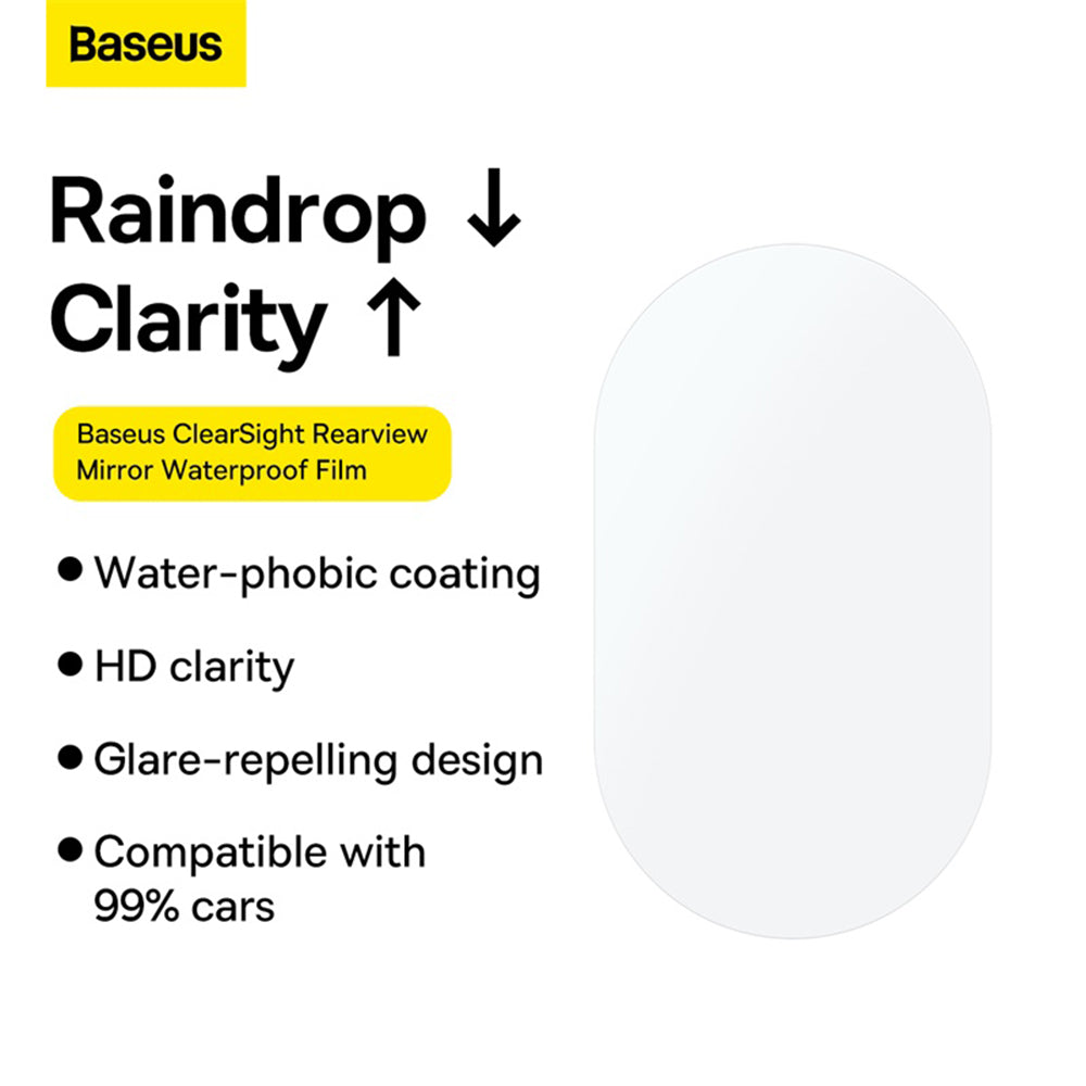 Fólia na zrkadlo proti dažďu Baseus ClearSight, 136mm x 96mm, Plast, Sada 2 kusy C11853200201-00