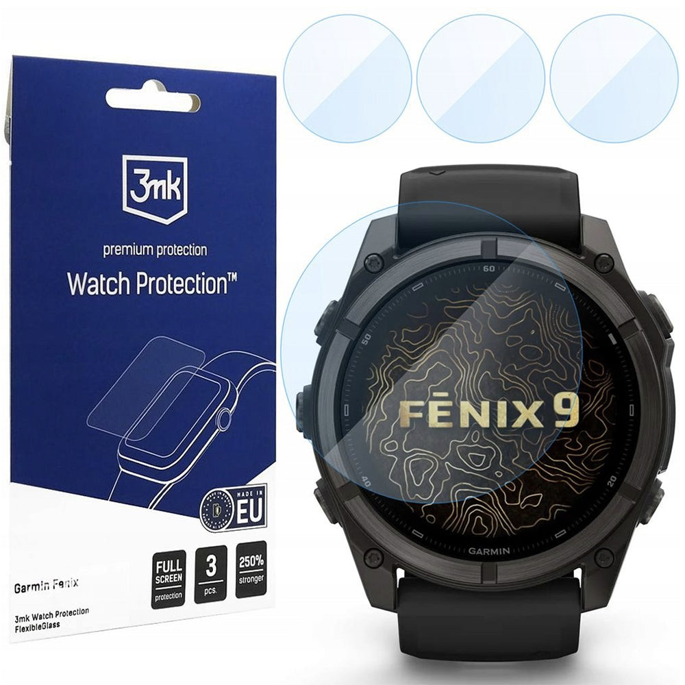 Ochranná fólia 3MK FlexibleGlass pre Garmin Fenix 9 51mm, Sada 3 kusov, Flexibilné sklo
