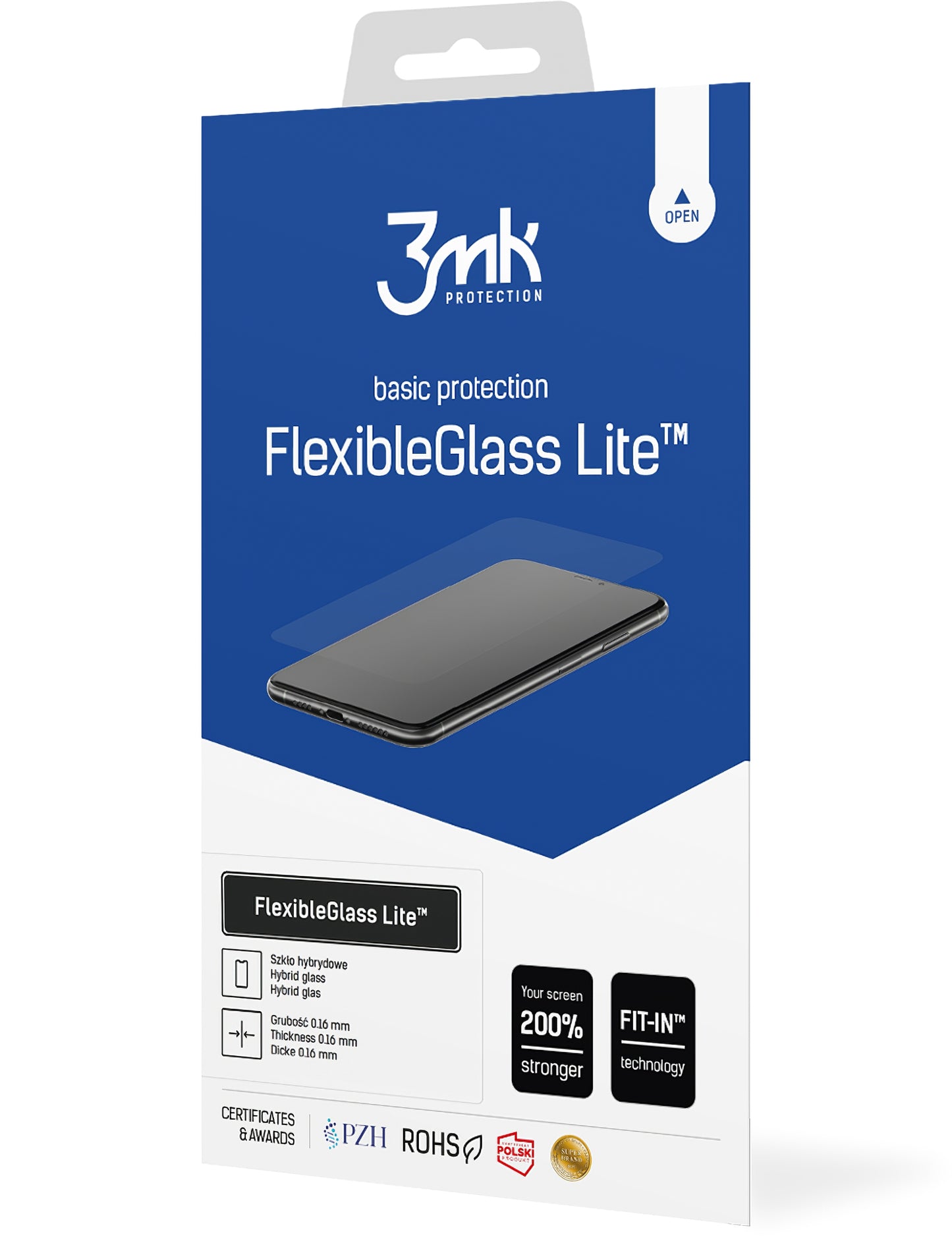 Ochranná fólia na displej 3MK FlexibleGlass Lite pre Apple iPhone 17e / 16e / 14 / 13 Pro, Flexibilné sklo, Full Glue