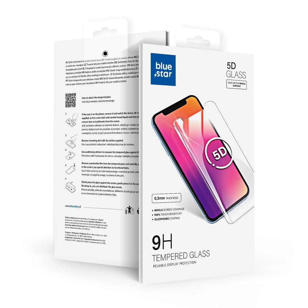 Ochranná fólia na displej Blue Star pre Samsung Galaxy S21 Ultra 5G G998, Tvrdené sklo, Full Glue, 5D, Čierna