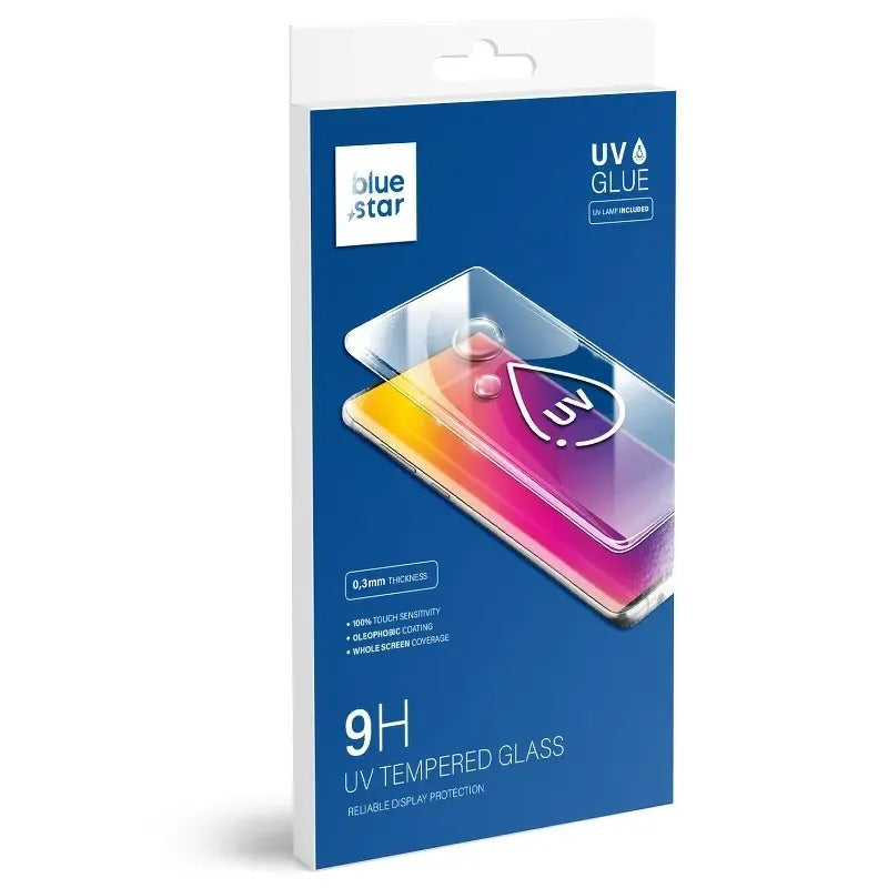 Ochranná fólia Blue Star na displej pre Samsung Galaxy S10+ G975, Tvrdené sklo, UV lepidlo