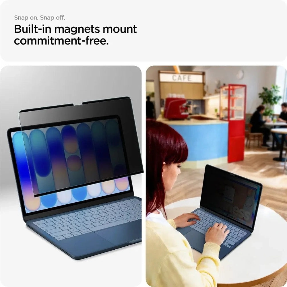 Ochranná fólia na obrazovku Privacy Spigen Safe View Magnetic pre Apple MacBook Neo 13 palcov, plast AFL11670