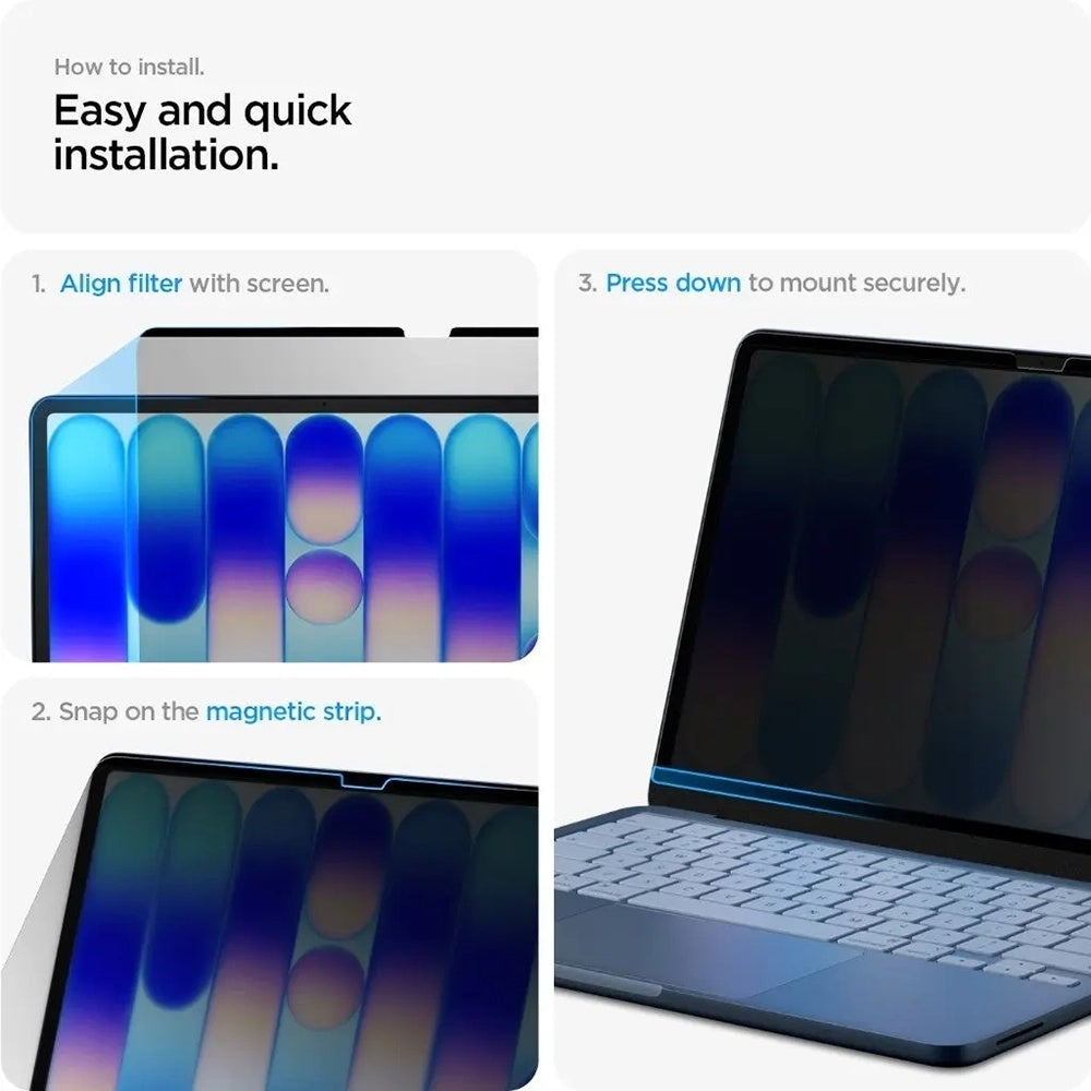 Ochranná fólia na obrazovku Privacy Spigen Safe View Magnetic pre Apple MacBook Neo 13 palcov, plast AFL11670
