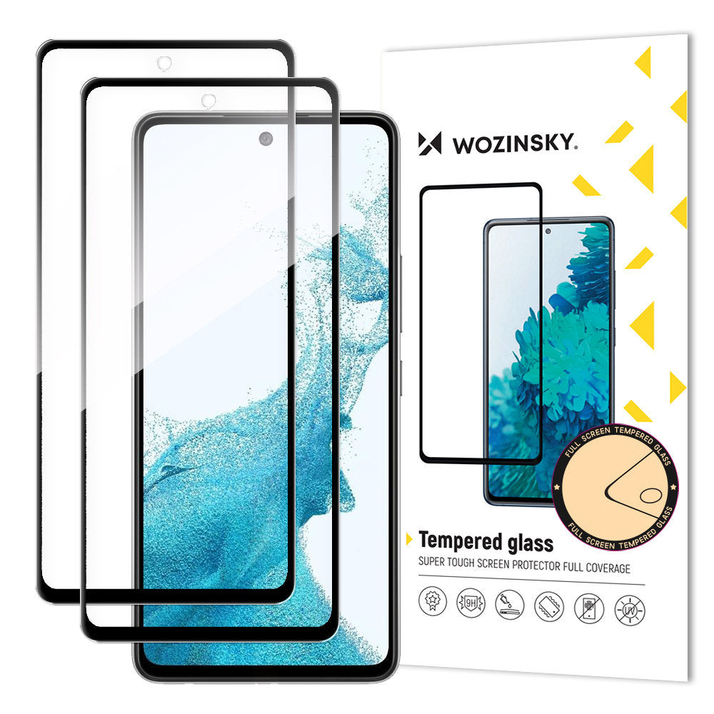 Ochranná fólia na displej WZK pre Samsung Galaxy A53 5G A536, Tvrdené sklo, Full Glue, Sada 2 kusy, Čierna
