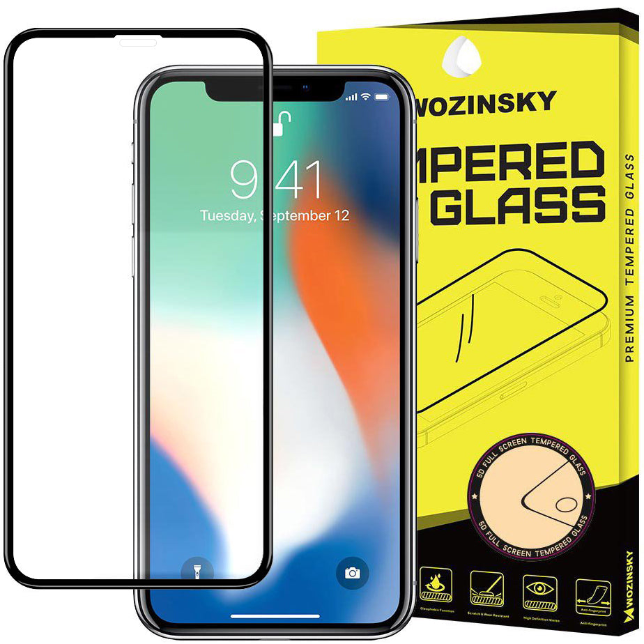 Ochranná fólia na displej WZK pre Apple iPhone 11 / XR, tvrdené sklo, celoplošné lepidlo, čierna